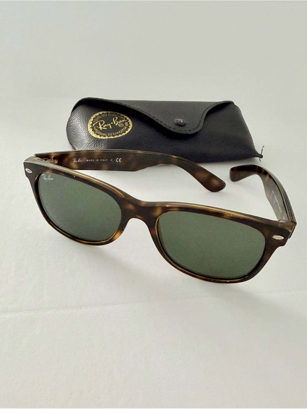 Ray-Ban Tortoise Shell Sunglasses Arm with Logo